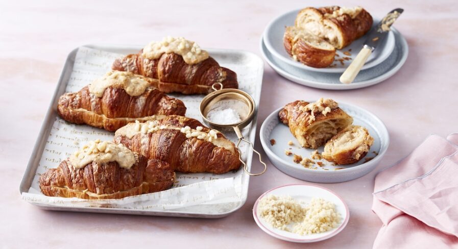 Croissants with macadamia praline