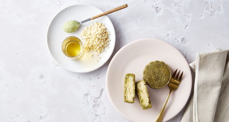 Macadamia and matcha mooncakes